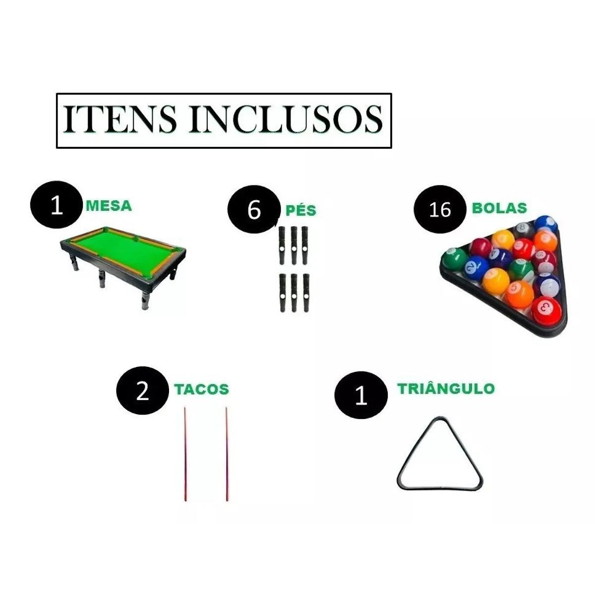 Miniatura Mesa Bilhar Sinuca Infantil Portátil Snooker Kit Completo