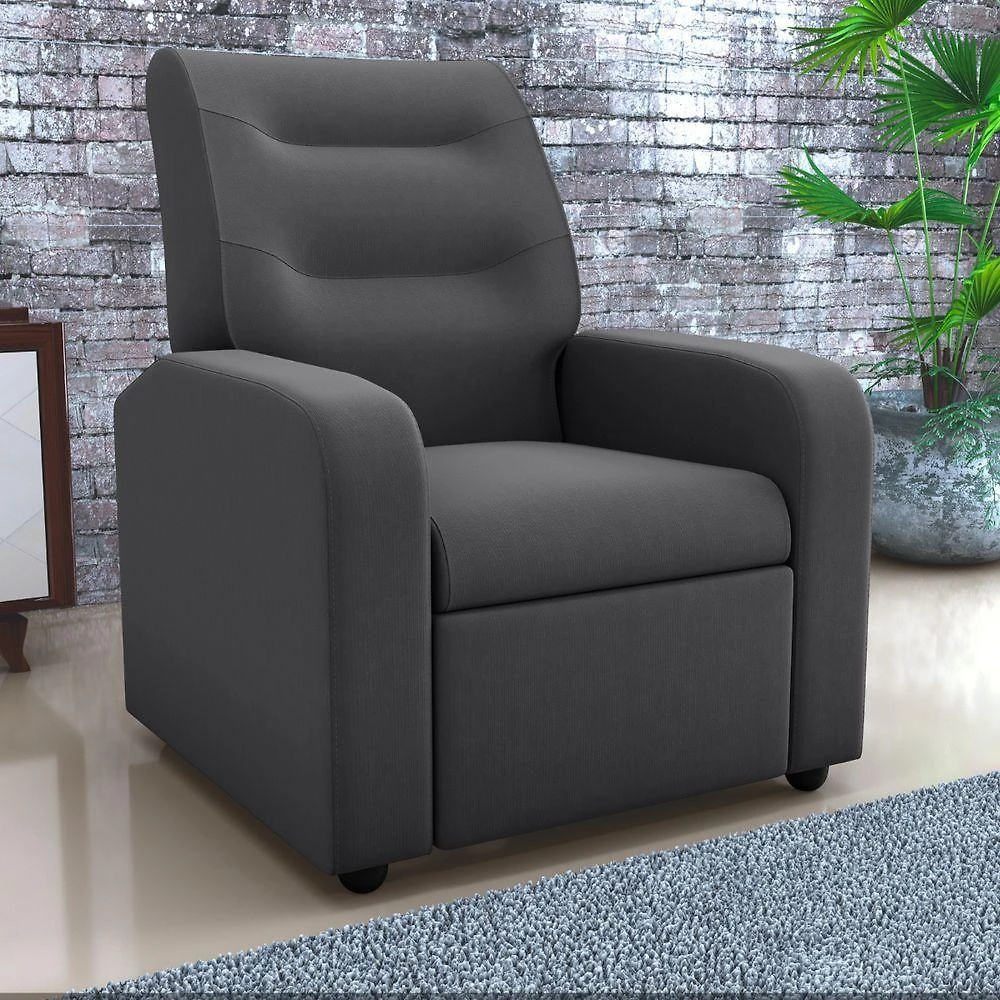 Poltrona Decorativa Reclinável Pireu Veludo Light Cinza