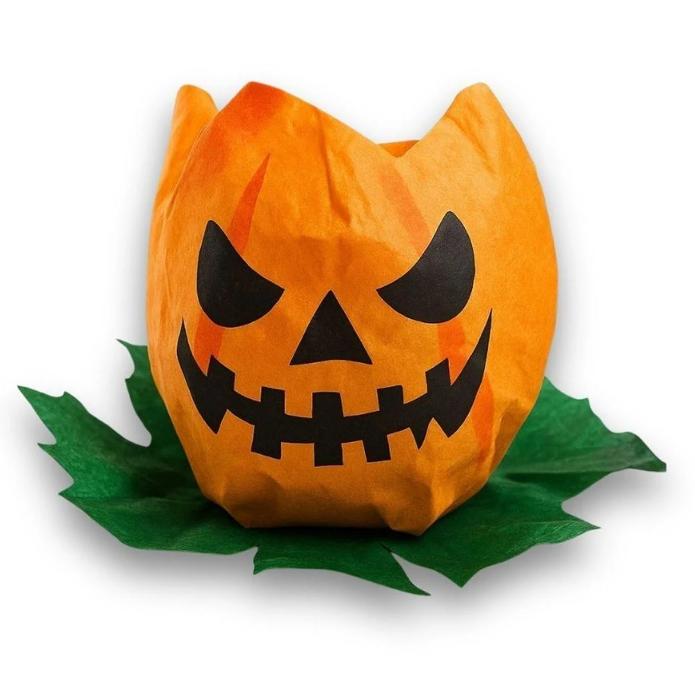 Forminha para Doces Abóbora Halloween Papel Impresso Laranja 24 un