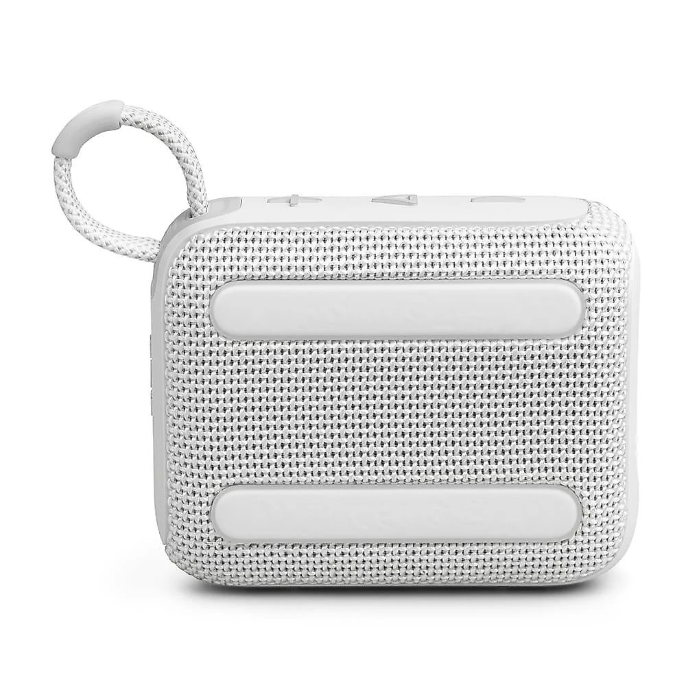 Caixa de som portátil jbl go 4 com 4,2 w rms, bluetooth 5.3 e resistência à Água ip67 - branca
