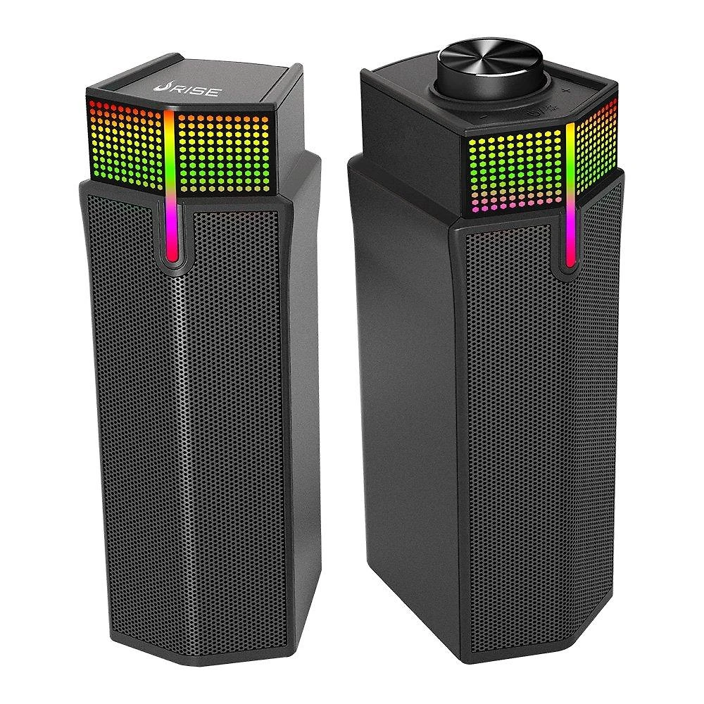 Caixa de Som Gamer Rise Mode Laser S2, RGB Rainbow, Bluetooth e P2 3.5mm, 5Wx2, Preto - RM-SPL-02-RGB
