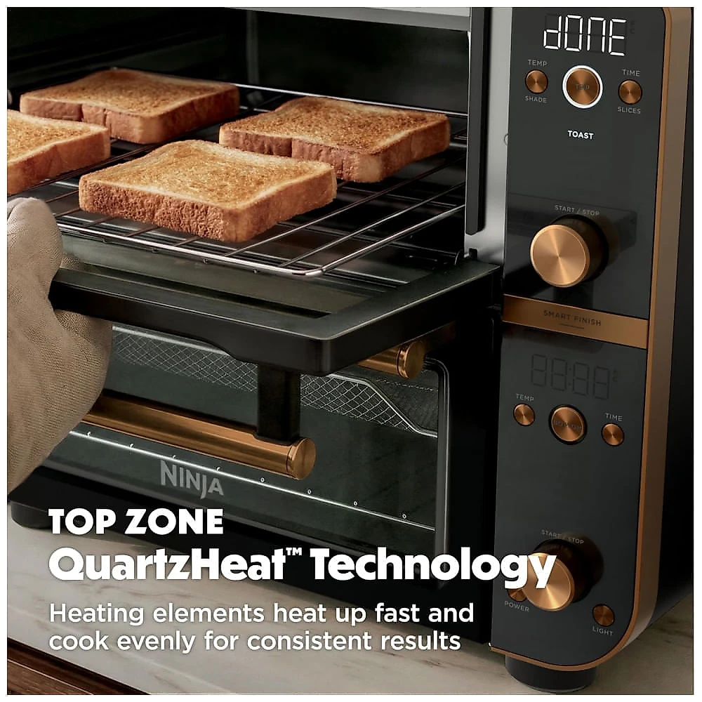 Forno de Bancada Ninja DCT801BK Zona Dupla 12-em-1 Finalização Sincronizada Ônix 1800W