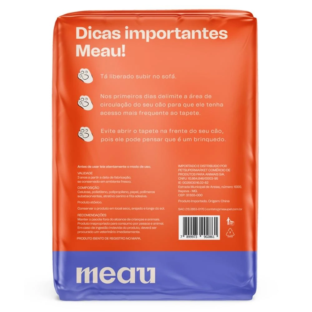 Miniatura Tapete Higiênico Meau Slim para Cães - 90 Unidades (3 Pacotes)