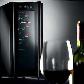 Adega de Vinhos Brastemp BZC12BE com Iluminação Led com Painel Eletrônico para 12 Garrafas - Preta 110V