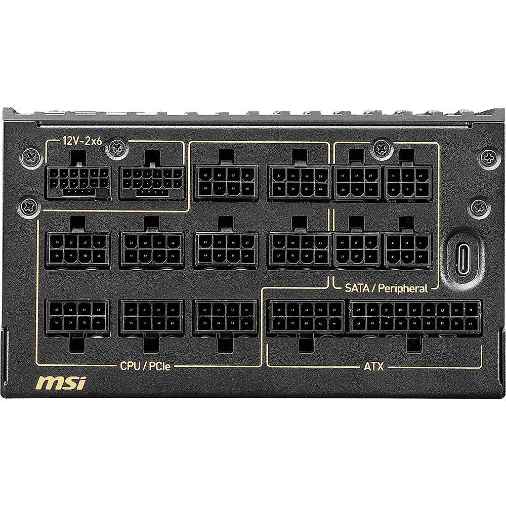 Fonte MSI MEG Ai1600T, 1600W, 80 Plus Titanium, Modular, PFC Ativo, Com Cabo, Preto - MEGAi1600TPCIE5
