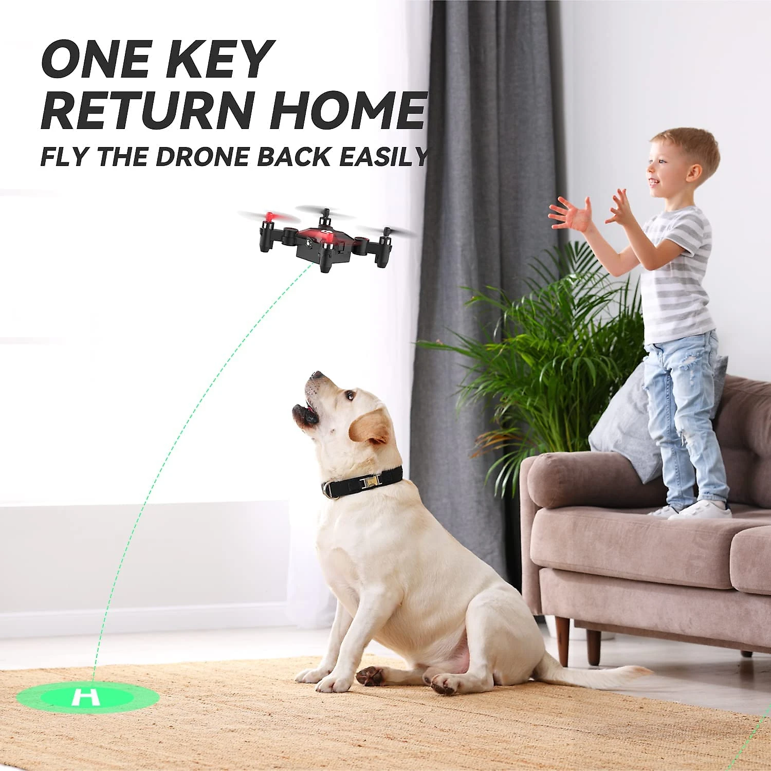 Holy Stone HS190 Mini Drone Nano Rc Dobrável 3D para Crianças com Controle Remoto Vermelho e Preto