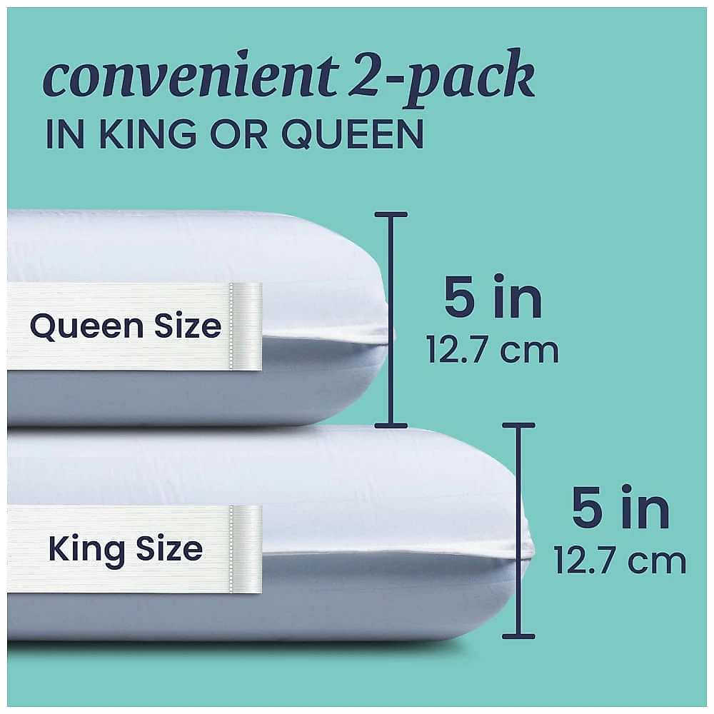 Conjunto de Travesseiros em Espuma Gel ,Tamanho King com 2 Peças, Suporte para Pescoço e Ombros, Beckham Hotel Collection, Branca 110v