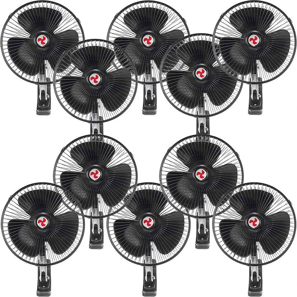 Kit 10 Mini Ventilador Veicular Carro Ônibus Caminhão 20cm