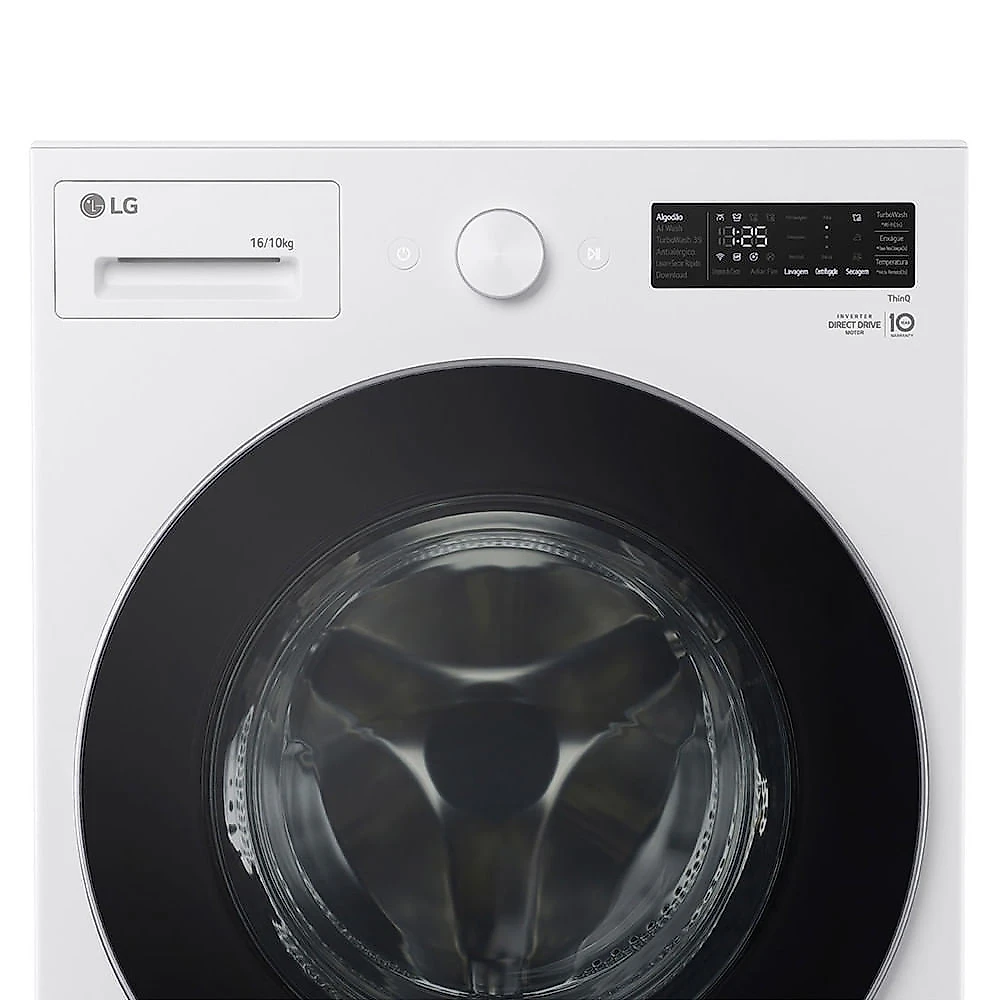 Lava e Seca Smart LG 16kg com Inteligência Artificial Aidd WD16WNTS6B/A Branco - 110V