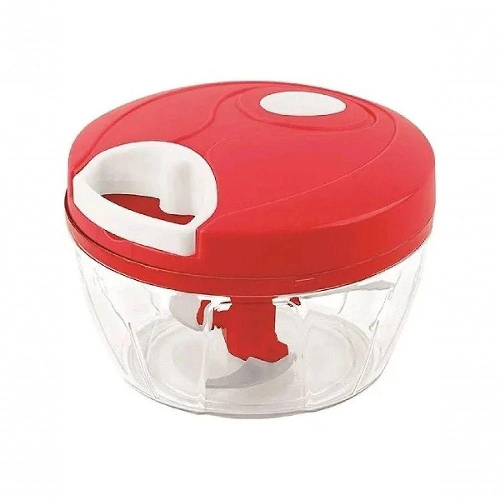Processador Manual de Alimentos 500ml com 3 Laminas Plastico e Inox Vermelho Util Comercio