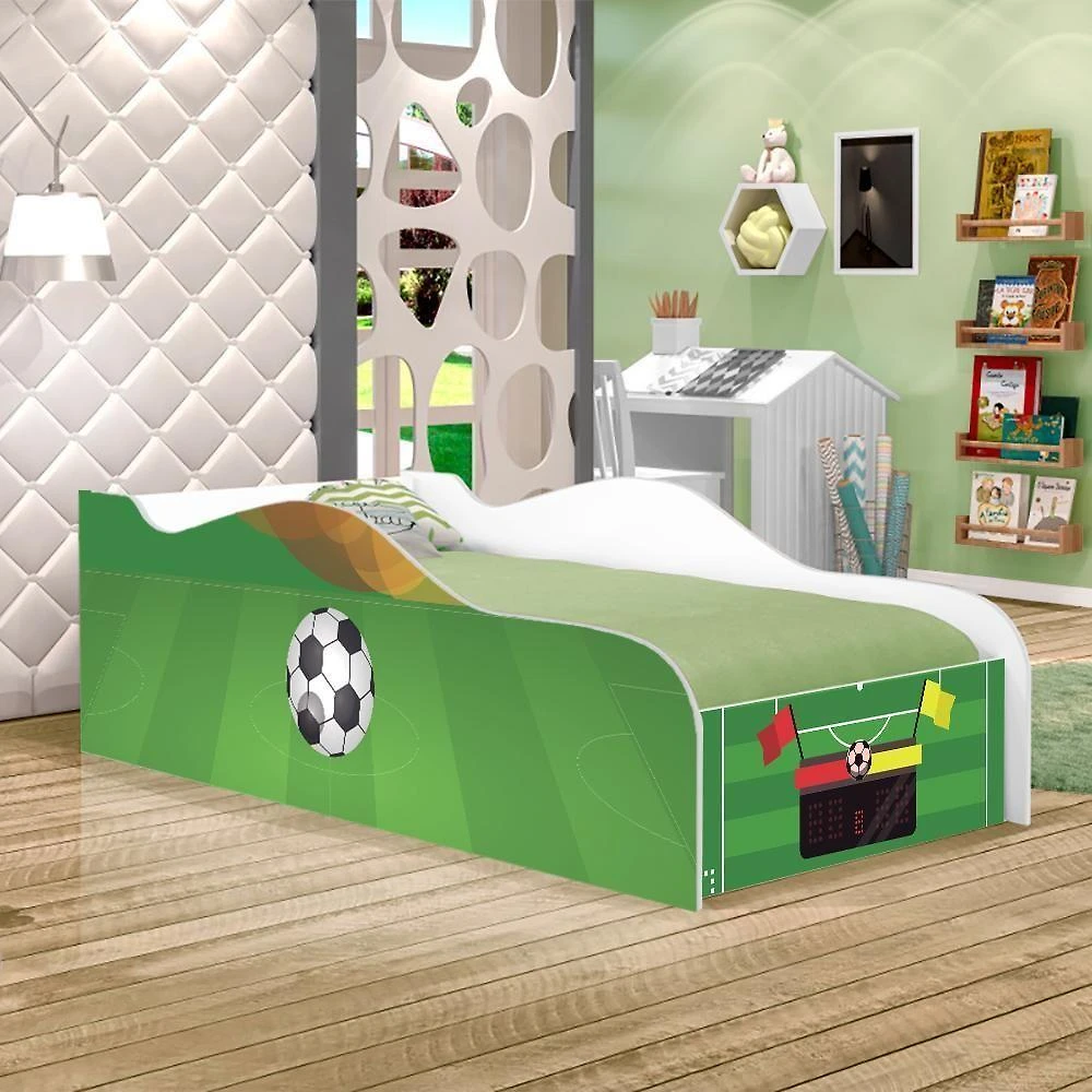 Mini Cama Fun Campo De Futebol Infantil Com Colchão