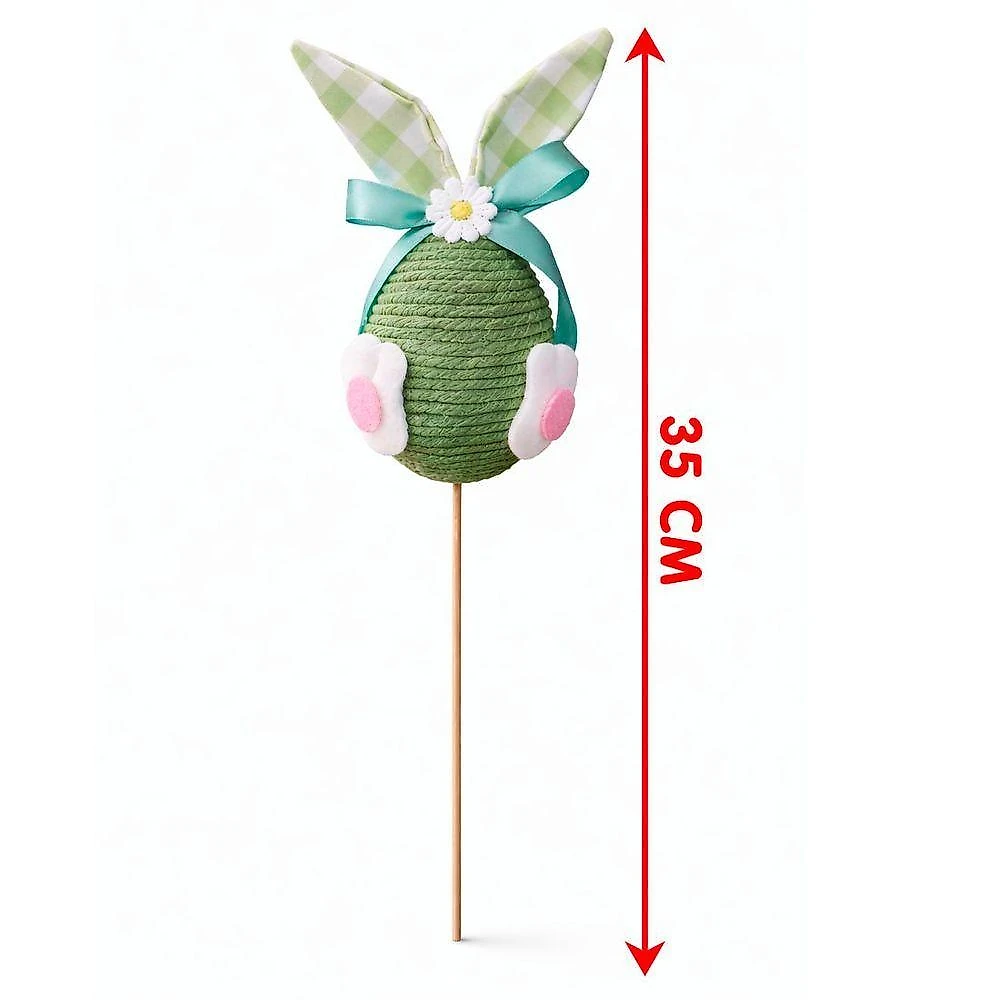 Decoração Palito Ovos de Páscoa com Coelho Verde Kit 6 Palitos webcontinental-7899400797688