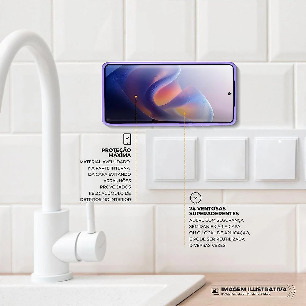 Capa Silicon Veloz para Realme C67 + Ventosa - Lilás - Gshield