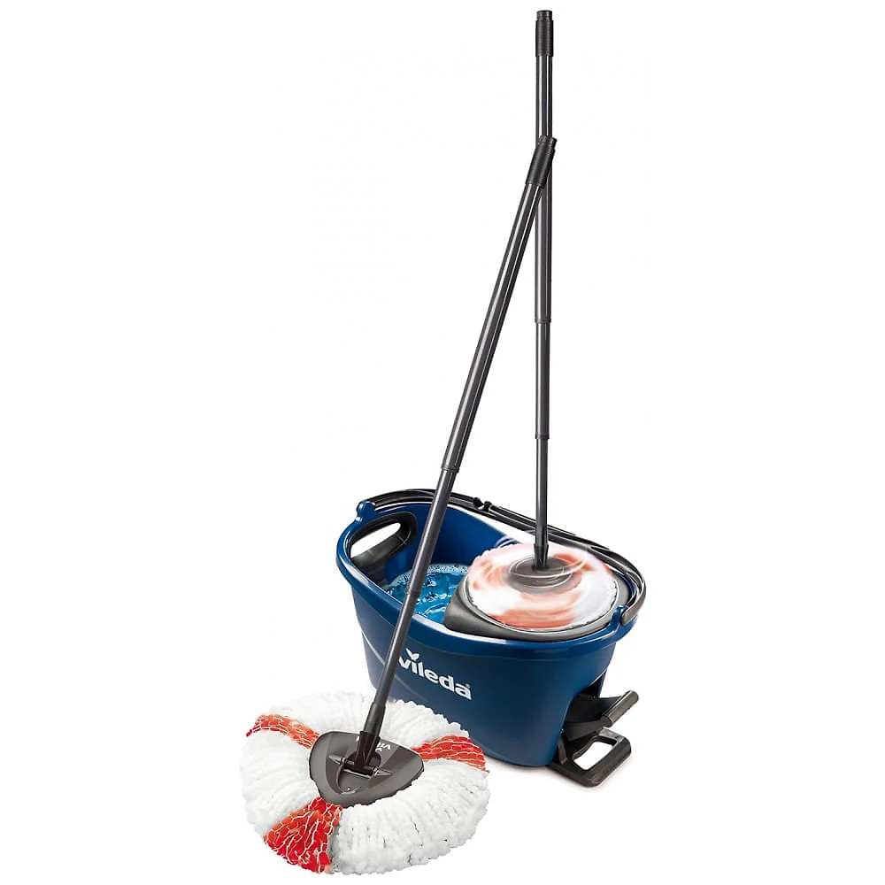 Mop Giratório com Balde de Centrifugação Vileda Turbo EasyWring, Azul