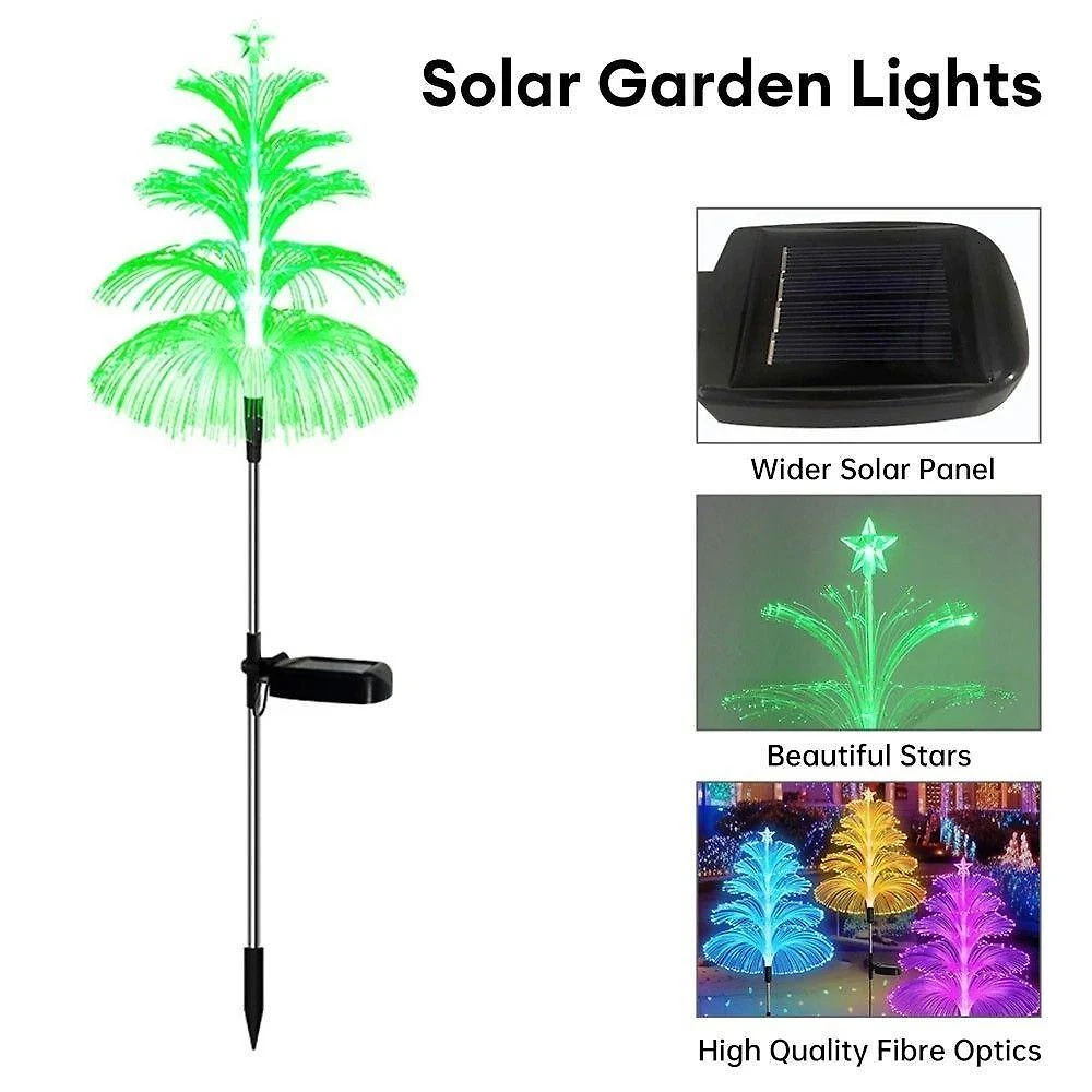 Kit Luz Solar Decorativa de Jardim Modelo:(c) (2 Pç) com Fibra Óptica Efeito Água-Viva Oem