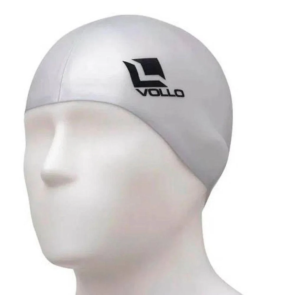 Touca de Natação Vollo Hidroginástica Silicone Adulto Protege Cabelo Preto e Cinza Vollo Sports 2