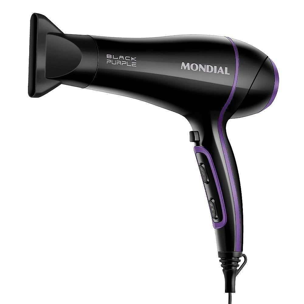 Secador De Cabelo Mondial Scn01 Black Purple 2000W Preto 110V