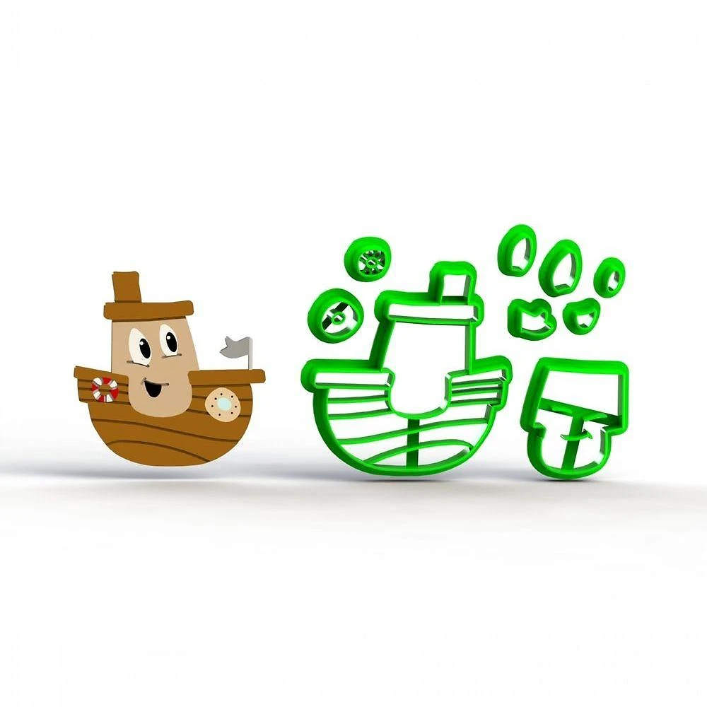 Cortador Barco Tamanho 5cm Plástico PLA Transparente HB Formas e Cortadores