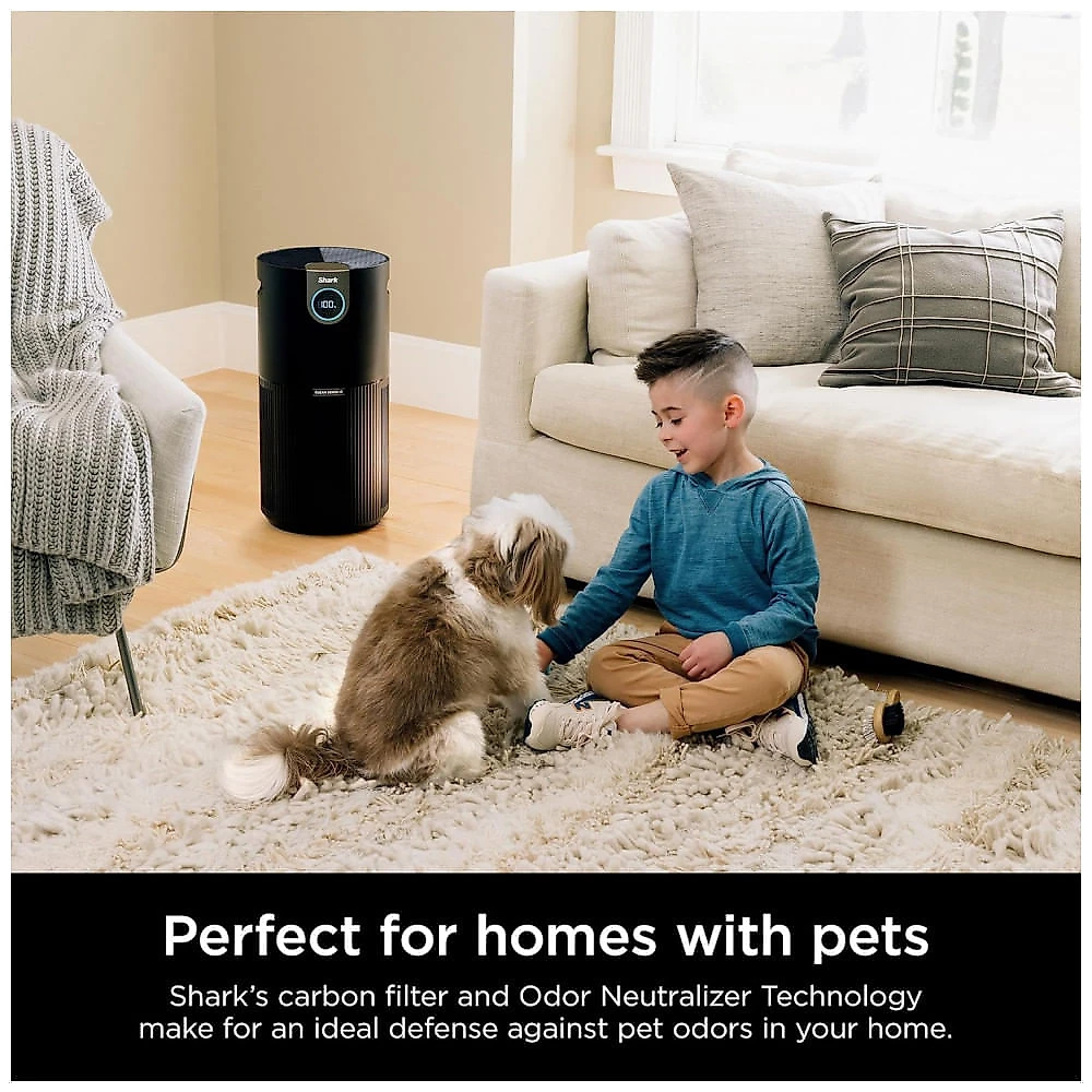 Purificador de Ar Shark HP232 Clean Sense Air Purifier MAX com Tecnologia Neutralizadora de Odores, Alergias, Filtro HEPA, 111,48 m², Ambiente XL, Cas Purificador de Ar Shark HP232 Clean Sense Air Purifier MAX com Tecnologia Neutralizadora de Odores, Alergias, Filtro HEPA, 111,48 m², Ambiente XL
