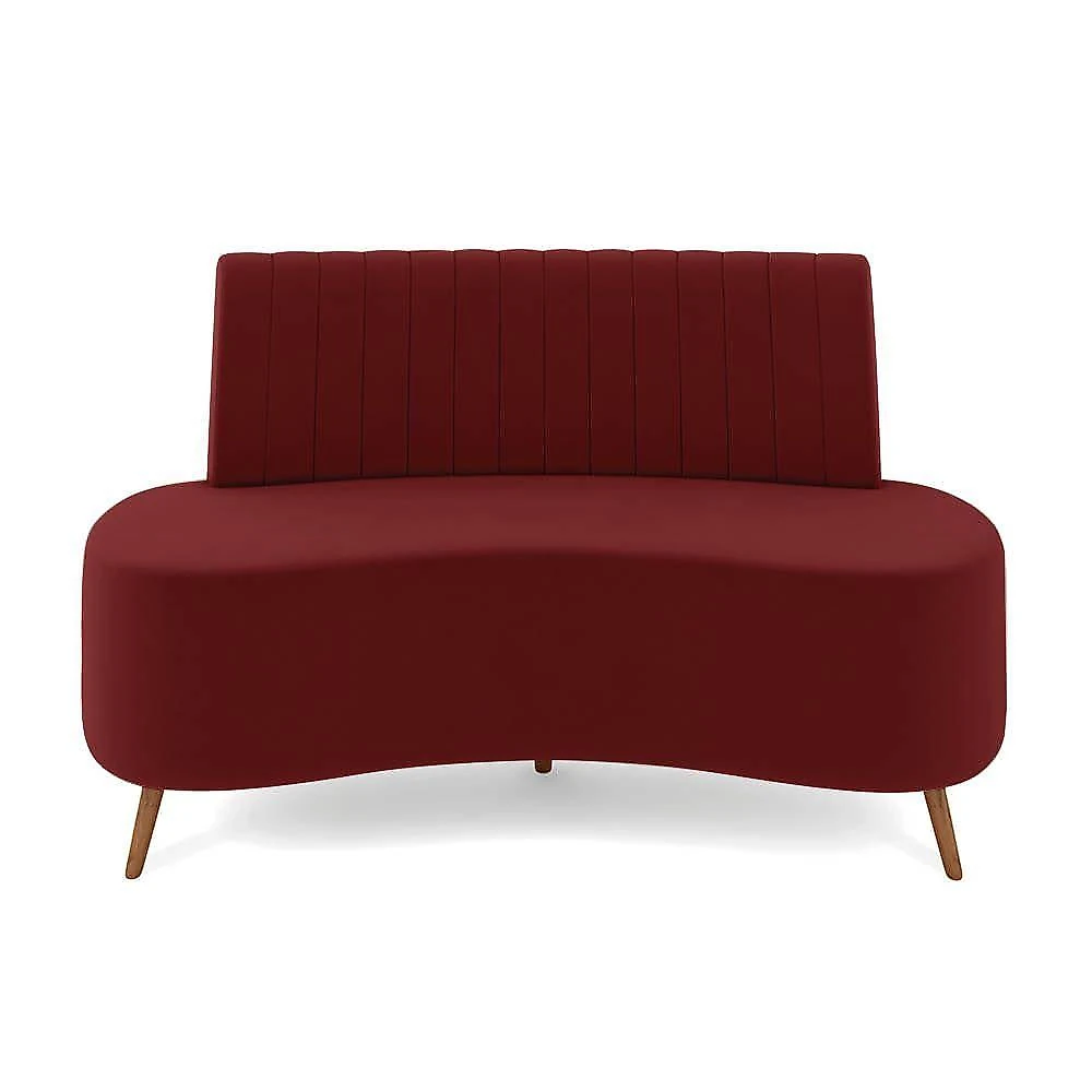 Sofá 2 Lugares Living 160cm Pé Palito Maraú Veludo Vermelho K01 - D'rossi