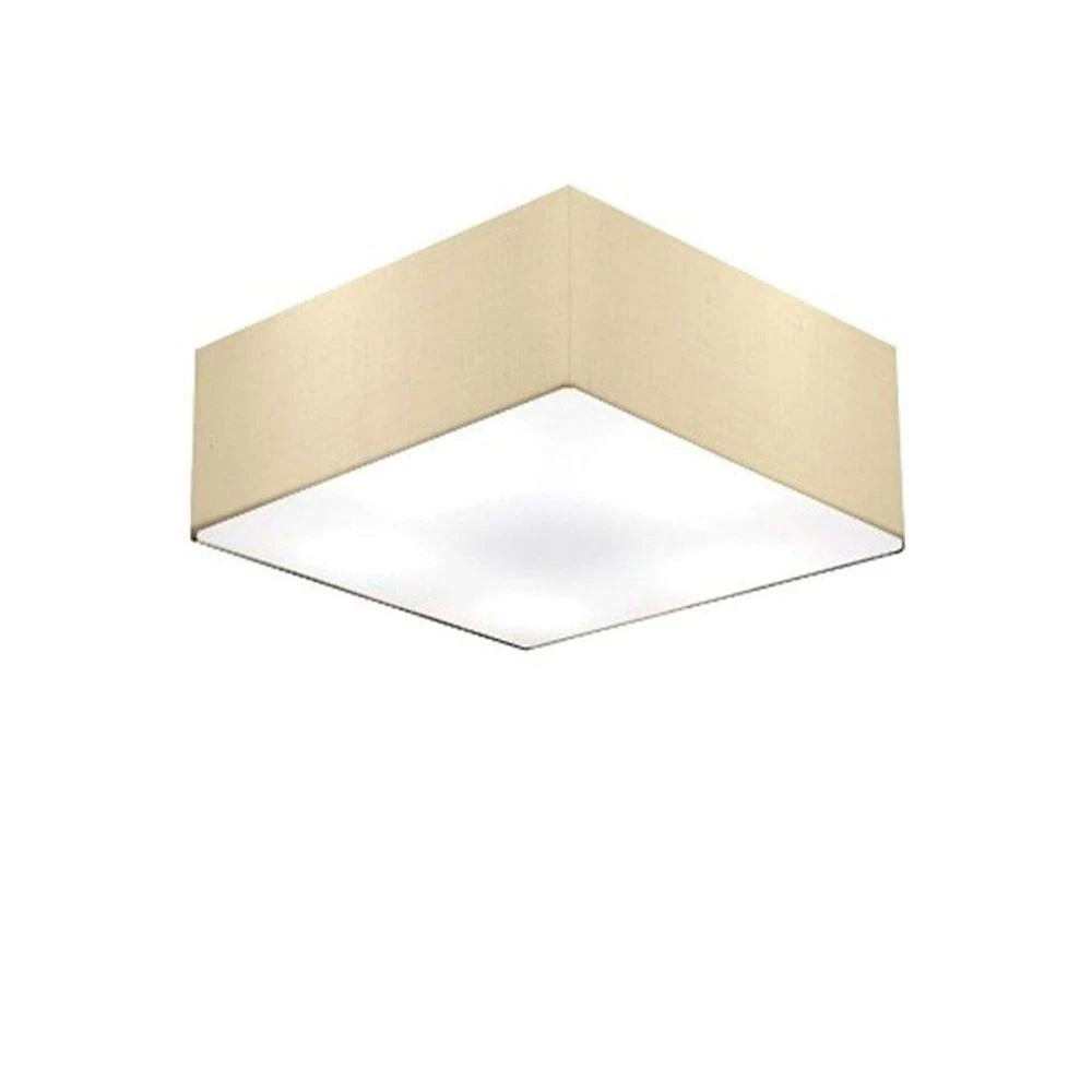 Plafon Quadrado Vivare Md-3050 Cúpula Em Tecido 12/40x40cm - Bivolt Algodão-crú 127/220v