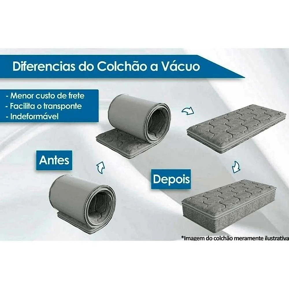 Colchão Casal Espuma D33 Euro Pillow Top 138x188x25CM Bege Probel