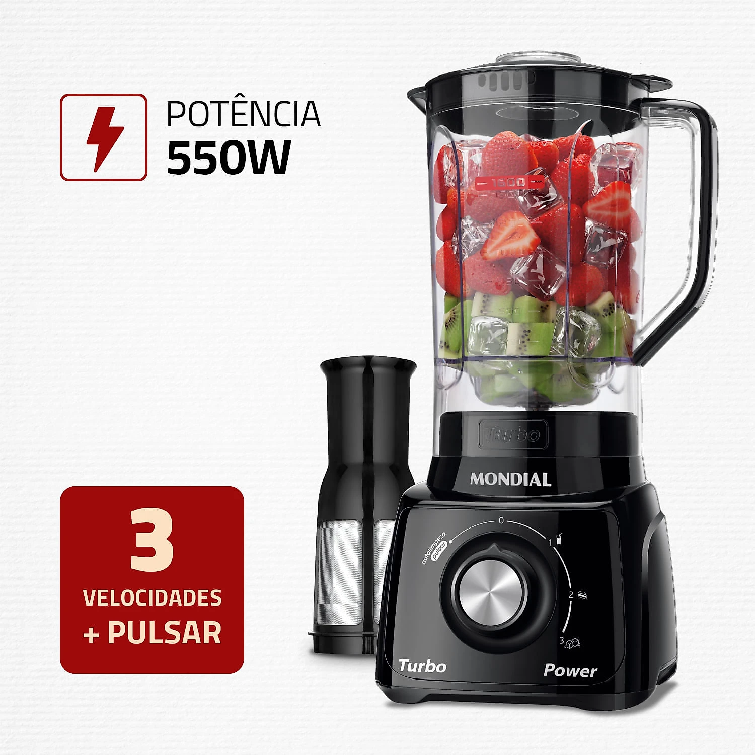 Miniatura Liquidificador Mondial Turbo Power L-99-FB 127V