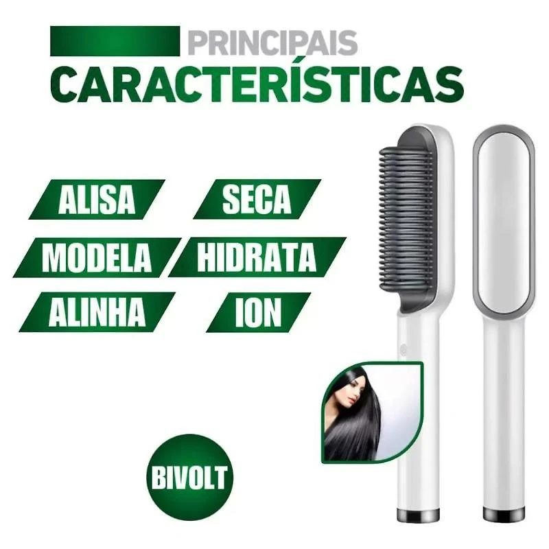 Escova Alisadora, Escova Alisadora 3 Em 1 Alisa, Seca E