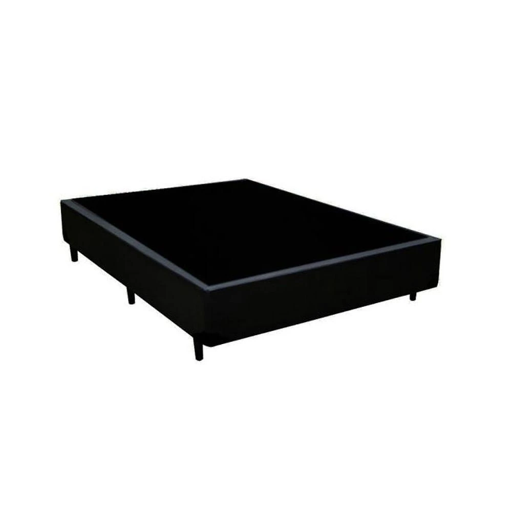 Cama Base Box Casal Preto Sintético 38x138x188