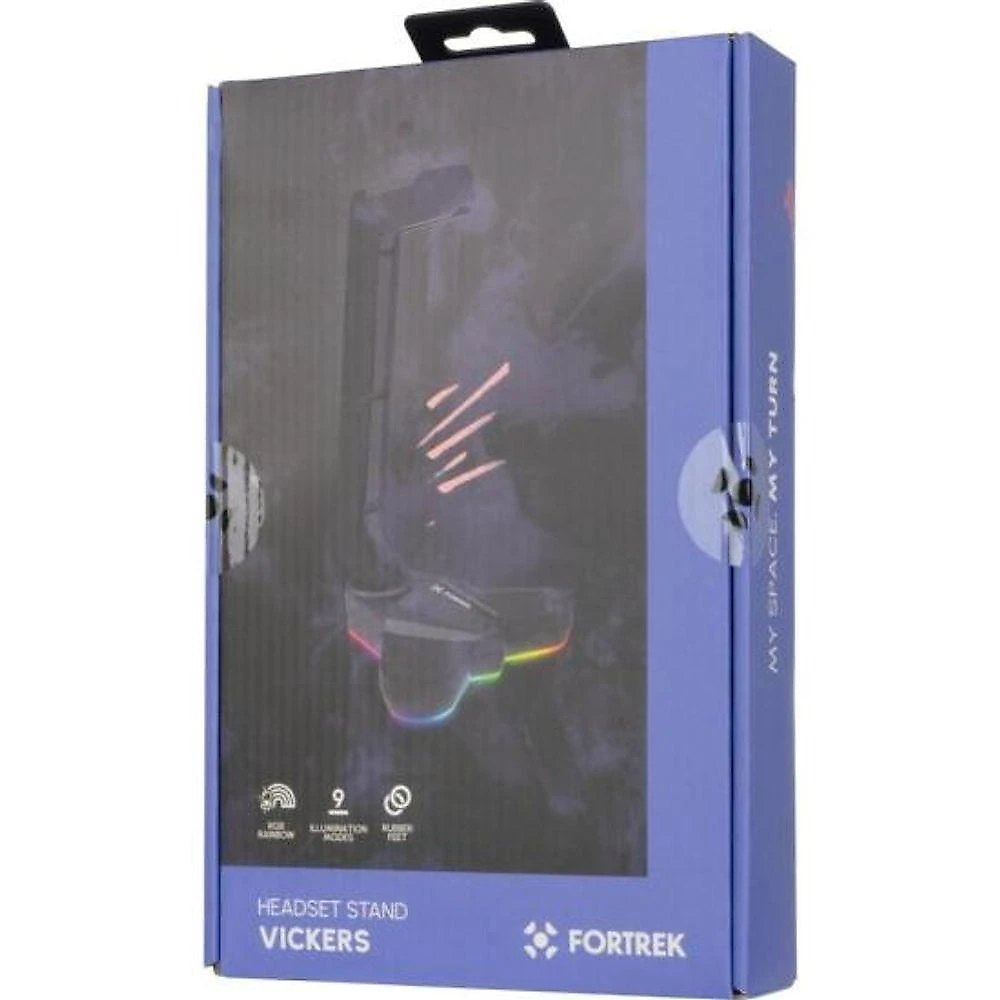 Suporte para Headset Fortrek Vickers RGB [F002] com Iluminação LED RGB Dinâmica Preto