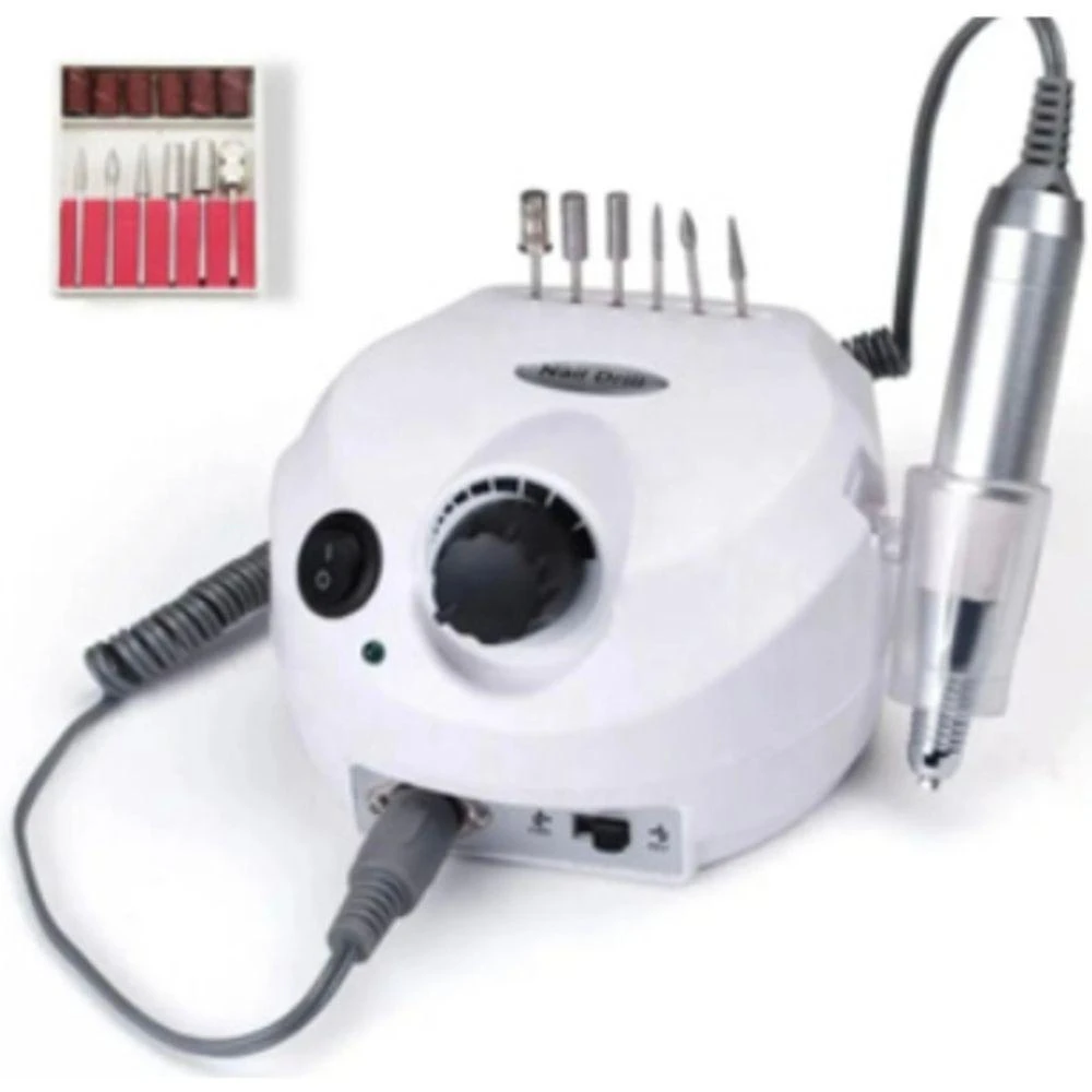 Lixadeira Elétrica para Unhas Nail Drill 50.000 RPM com Pedal Bivolt Branco OEM