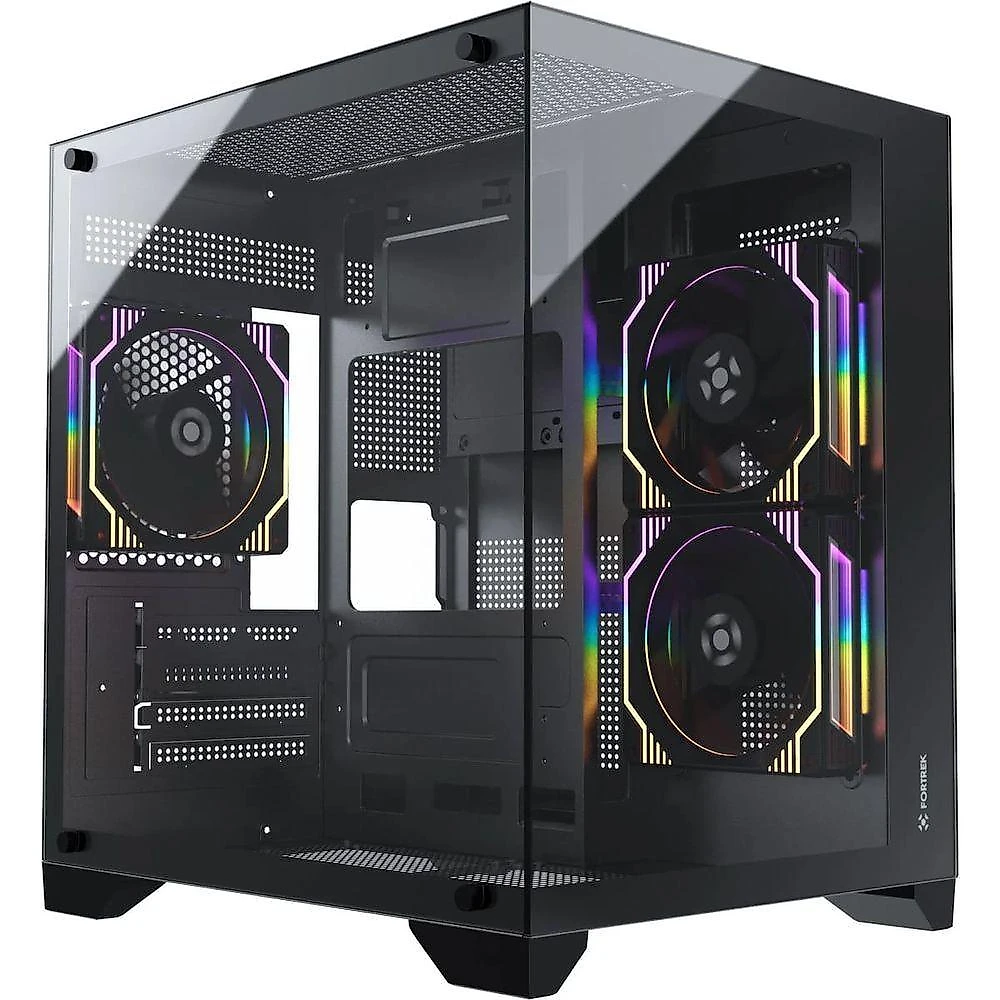 Gabinete Gamer Fortrek Clarity Preto Lateral Vidro