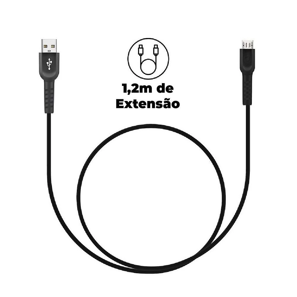 Kit Carregador Triplo Turbo + Cabo Dual Shock Micro USB V8 + Cabo de Brinde - Gshield