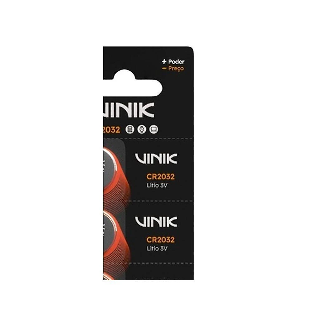 Bateria CR2032 3V para Dispositivos Eletronicos Vida Util Prolongada Litio Prata Vinik