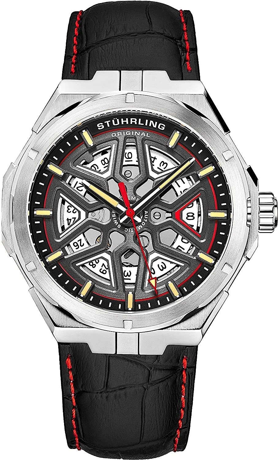 Stuhrling Relógio Masc Original Automático Resistente Água 50m Preto