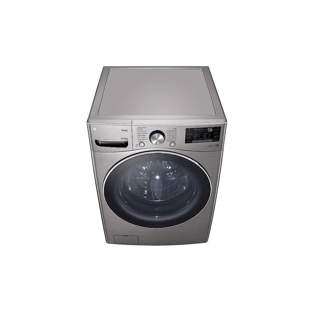 Lava e Seca LG Smart 18kg Inox Look com Inteligência Artificial AIDD™ WD18SV2S6B 127V