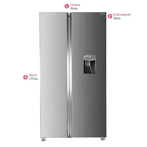 Refrigerador PRF535ID Side By Side 434L Philco Inox - 110V