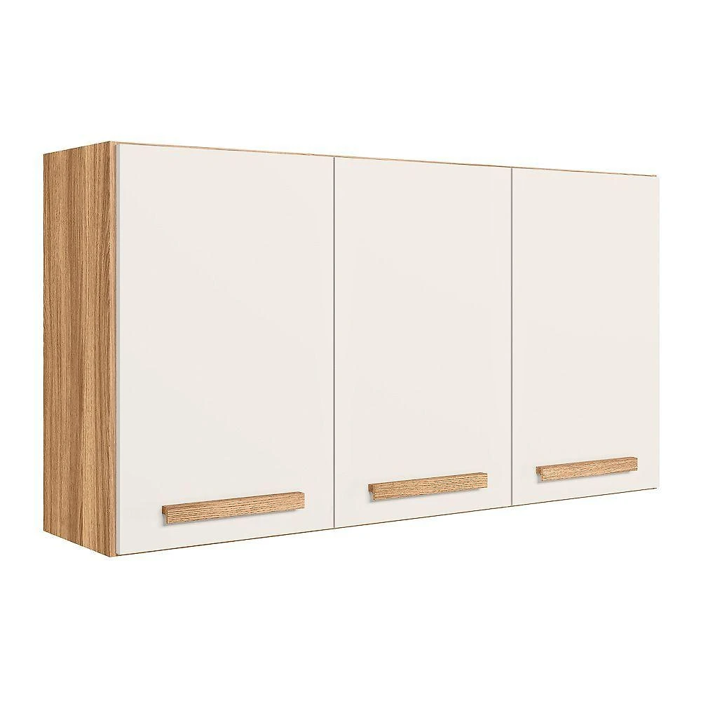 Armário Aereo 3 Portas 120cm Intenza - Ssx Multicoisas Freijo-off White Cristal