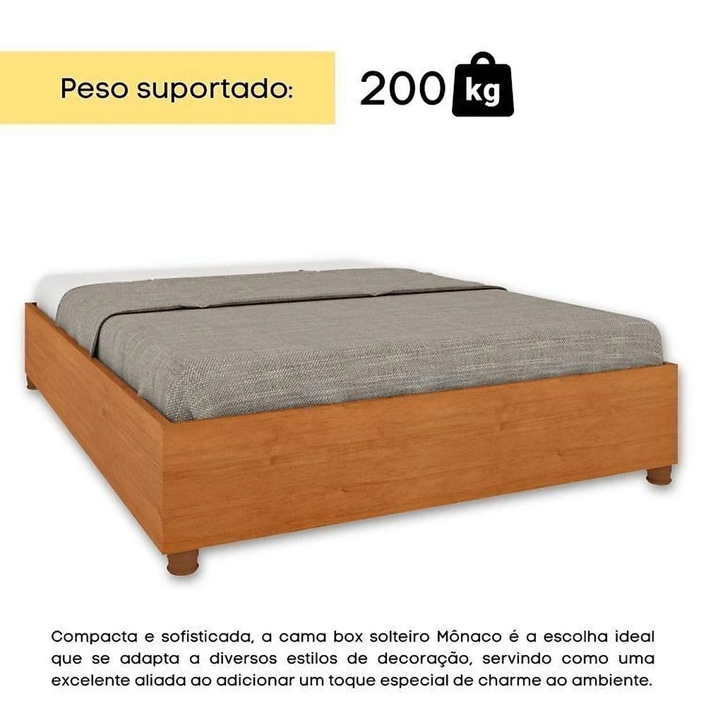 Conjunto Cama Monaco Casal + 2 Mesa de Cabeceira 1 Gaveta Orgânica Luna com Carregador Usb 100% Mdf Cinamomo/Cinamomo