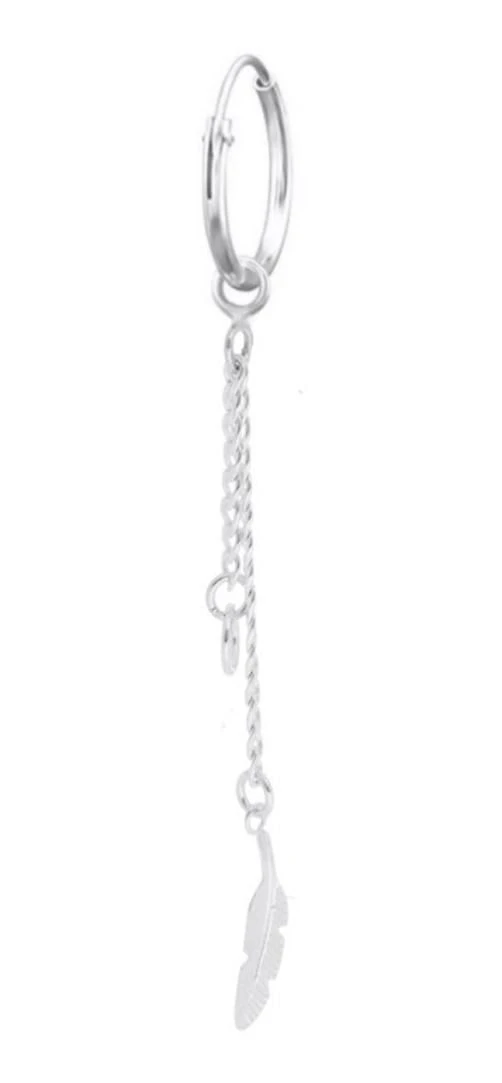 Bts Kpop Brinco Argola Masculina Com Corrente Prata 925