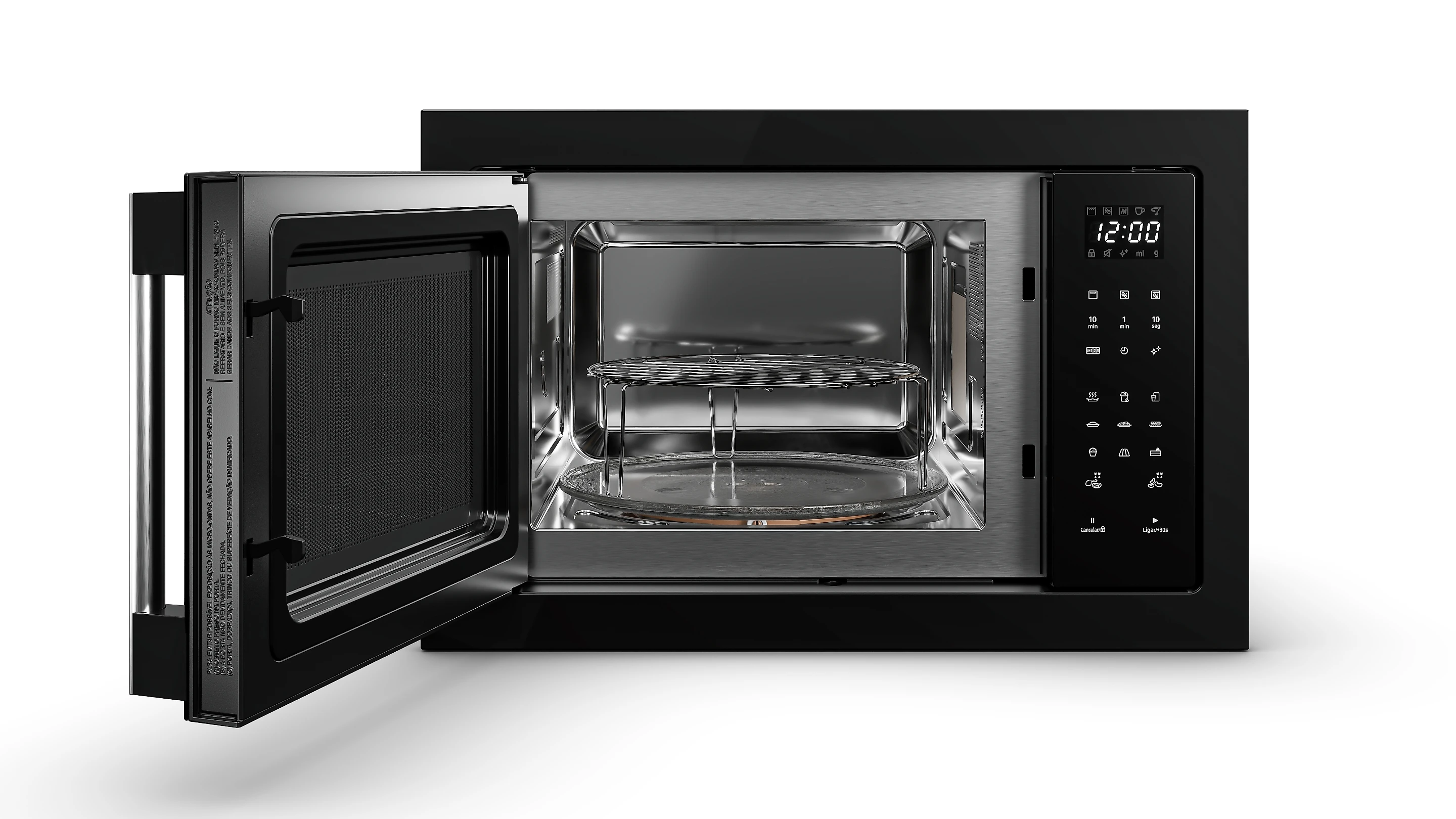 Microondas de Embutir Panasonic Painel Easy Touch 30L Black - NN-GB68QBRUK NN-GB68QBRUK