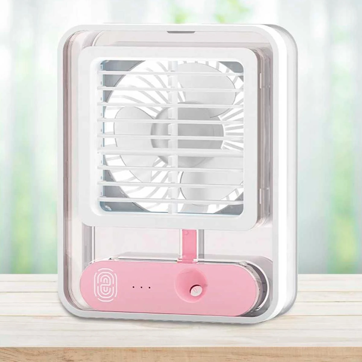 Mini Ventilador Portátil Recarregável 3 Velocidades LED