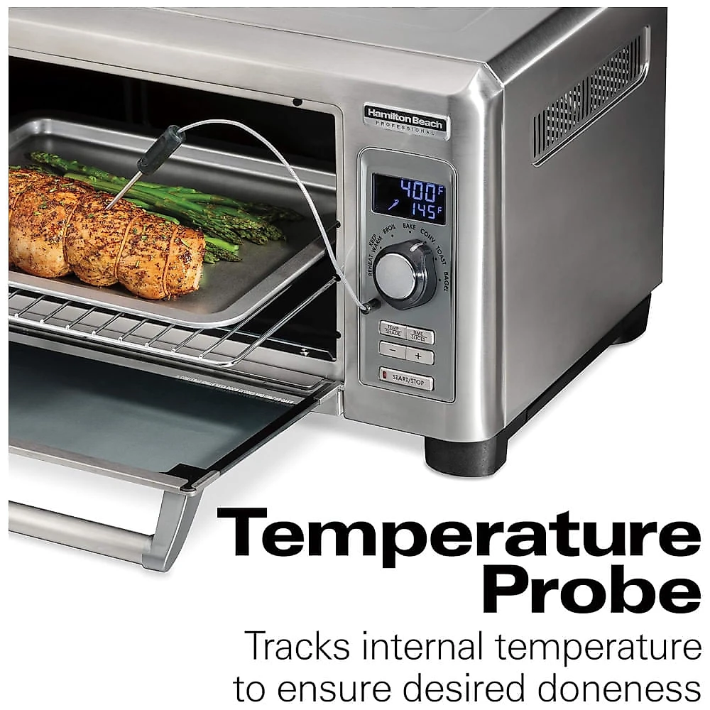 Forno Elétrico de Aço Inoxidável com 7 Funções de Cozimento, 3 Posições de Prateleira e Display Digital, 110V 1800W, Hamilton Beach, Prata 110v