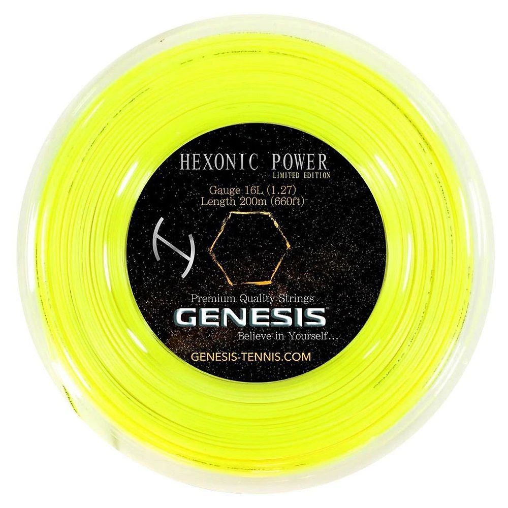 Corda de Tênis Hexonic Power 1,18MM Hexagonal Amarela Gênesis