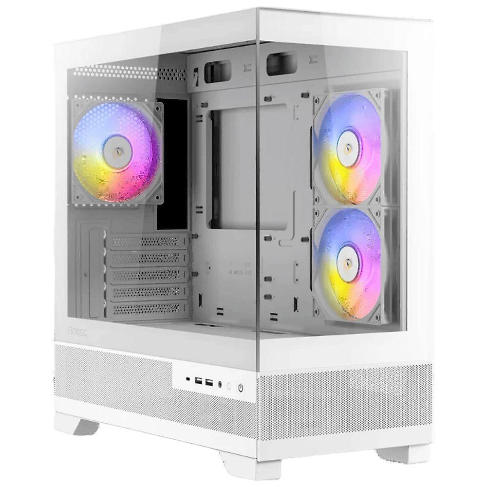 Gabinete Gamer Antec Cx500m Rgb White Lateral De Vidro Temp 4mm Micro-atx/itx Com 3 Fans Rgb 12