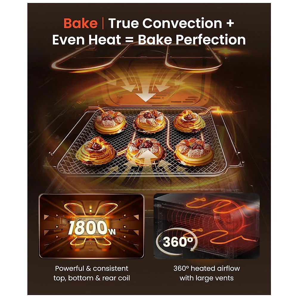 Forno Combinado FOTILE ChefCubii Bege 31L 4 em 1 Vapor Air Fry Convecção Desidratador 1800W 110V