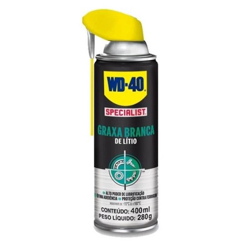 Graxa Spray Branca de Lítio 400 ML Alto Poder de Lubrificação WD40