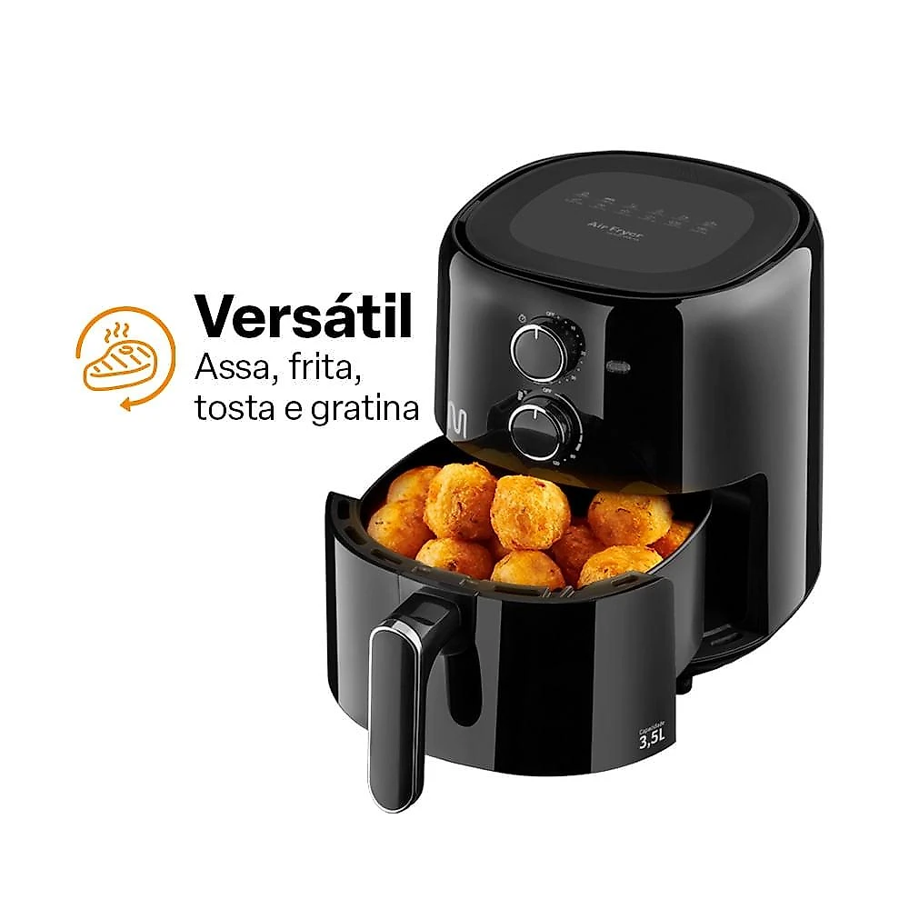 Air fryer multi 3,5 litros 127v-1500w temperatura de 80 a 200ºc - go213 preto - 127v