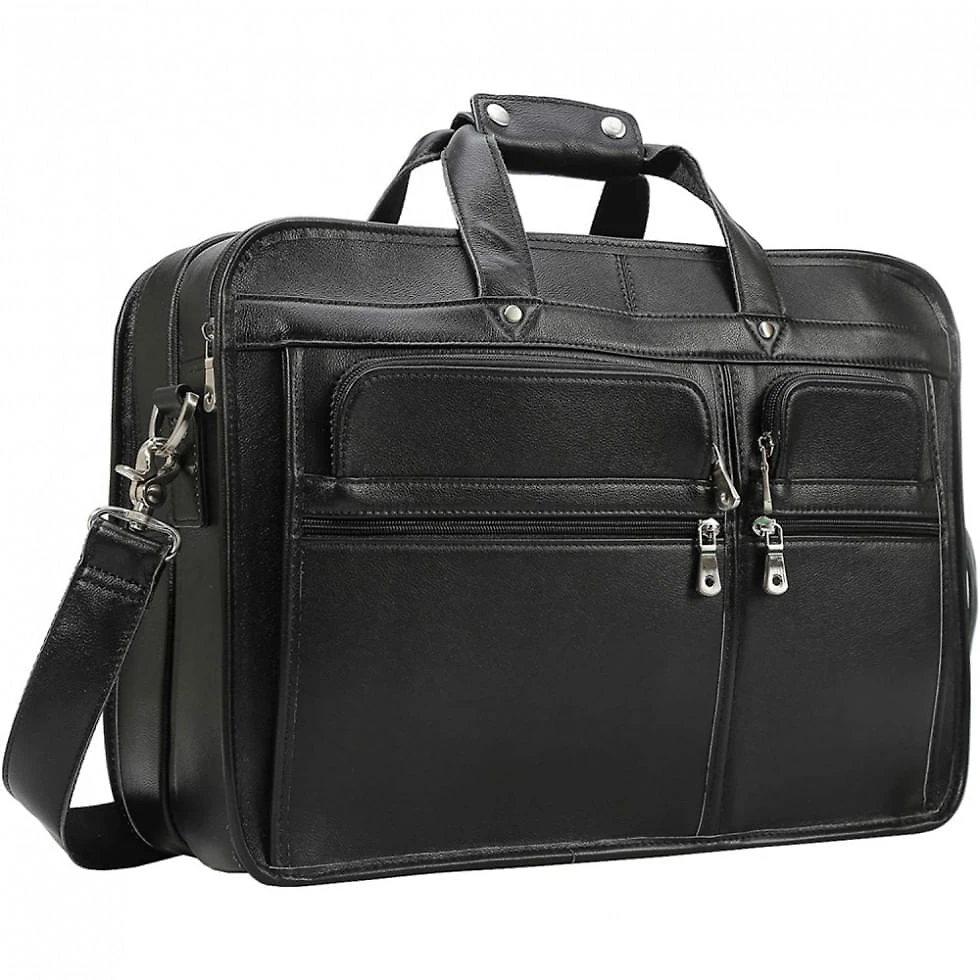 Bolsa Maleta Texbo de Couro Masculina para Laptop , Preta