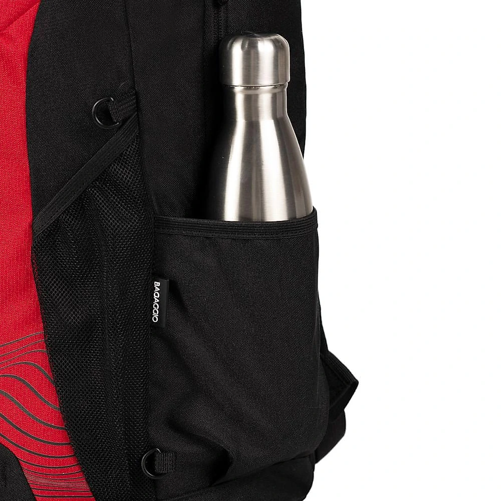Mochila do Flamengo Masculina Esportiva Oficial com Rede de Suporte para Bola Preto-vermelho